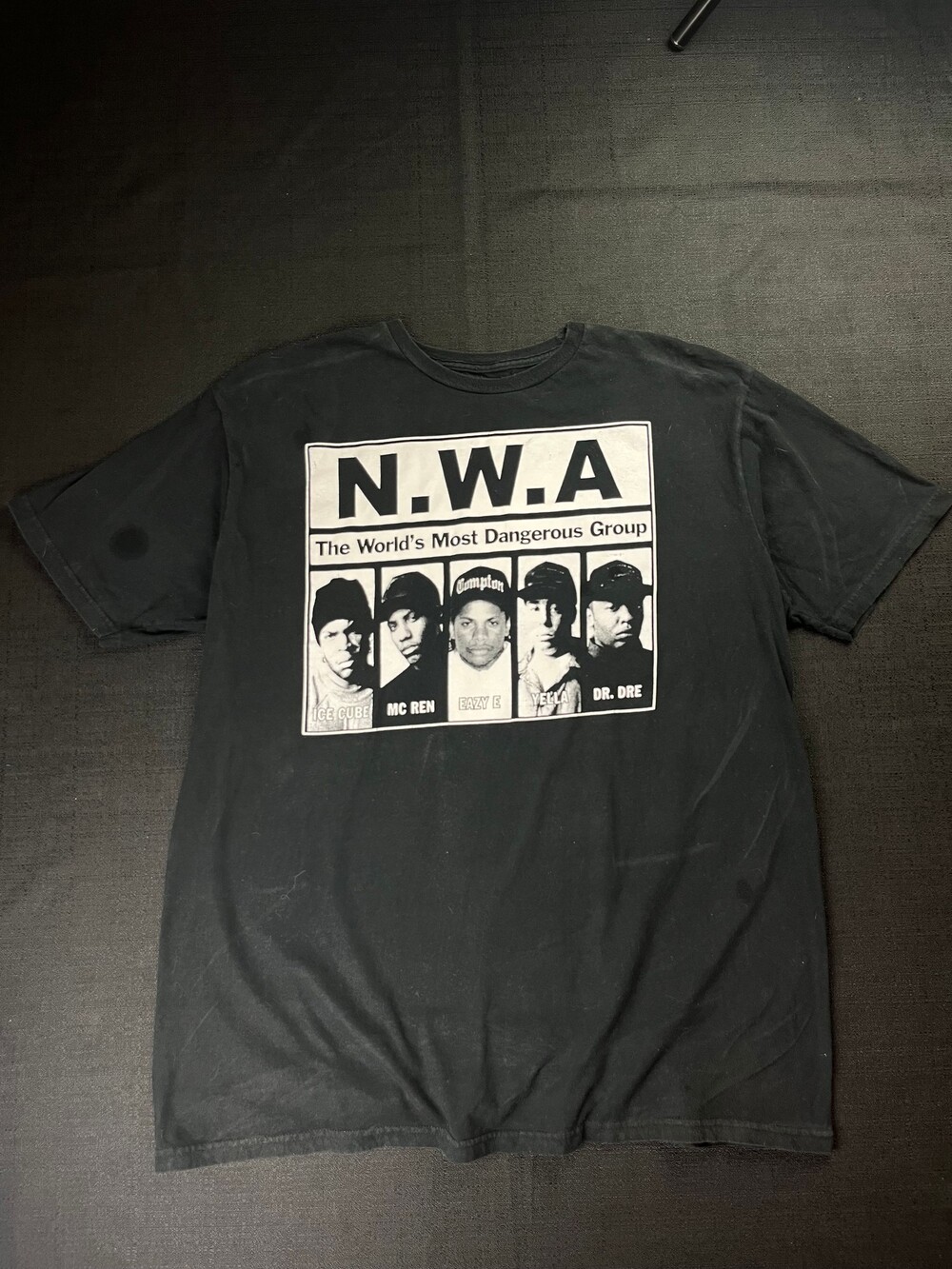 N.W.A Black 2XL T-Shirt The World's Most Dangerous Group Graphic
